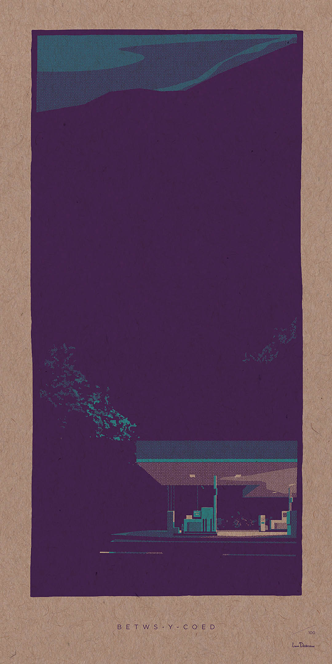 Betws-Y-Coed - Liam Devereux | 30x60mm Giclee print on 450mic recycled Kraft card